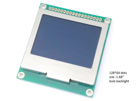 Custom monochrome COB 1.68 inch segment LCD Display 128 * 64 White , side