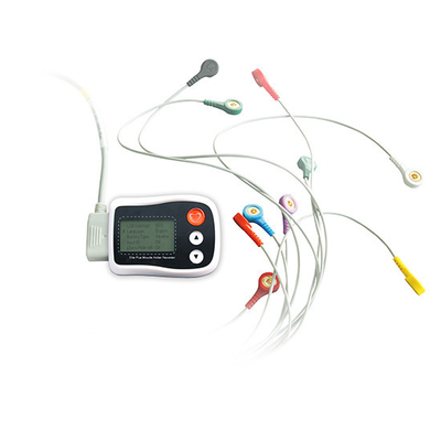 24 Hour Ambulatory Smart White ecg dinamico holter , LCD Display Holter Monitoring